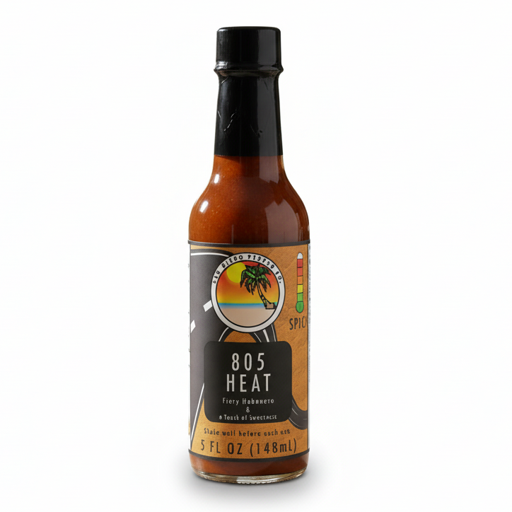 Try 805 Heat Hot Sauce — bold, fiery flavor perfect for tacos, wings, eggs & more. Small-batch artisan spicy sauce crafted for heat lovers by San Diego Honey.