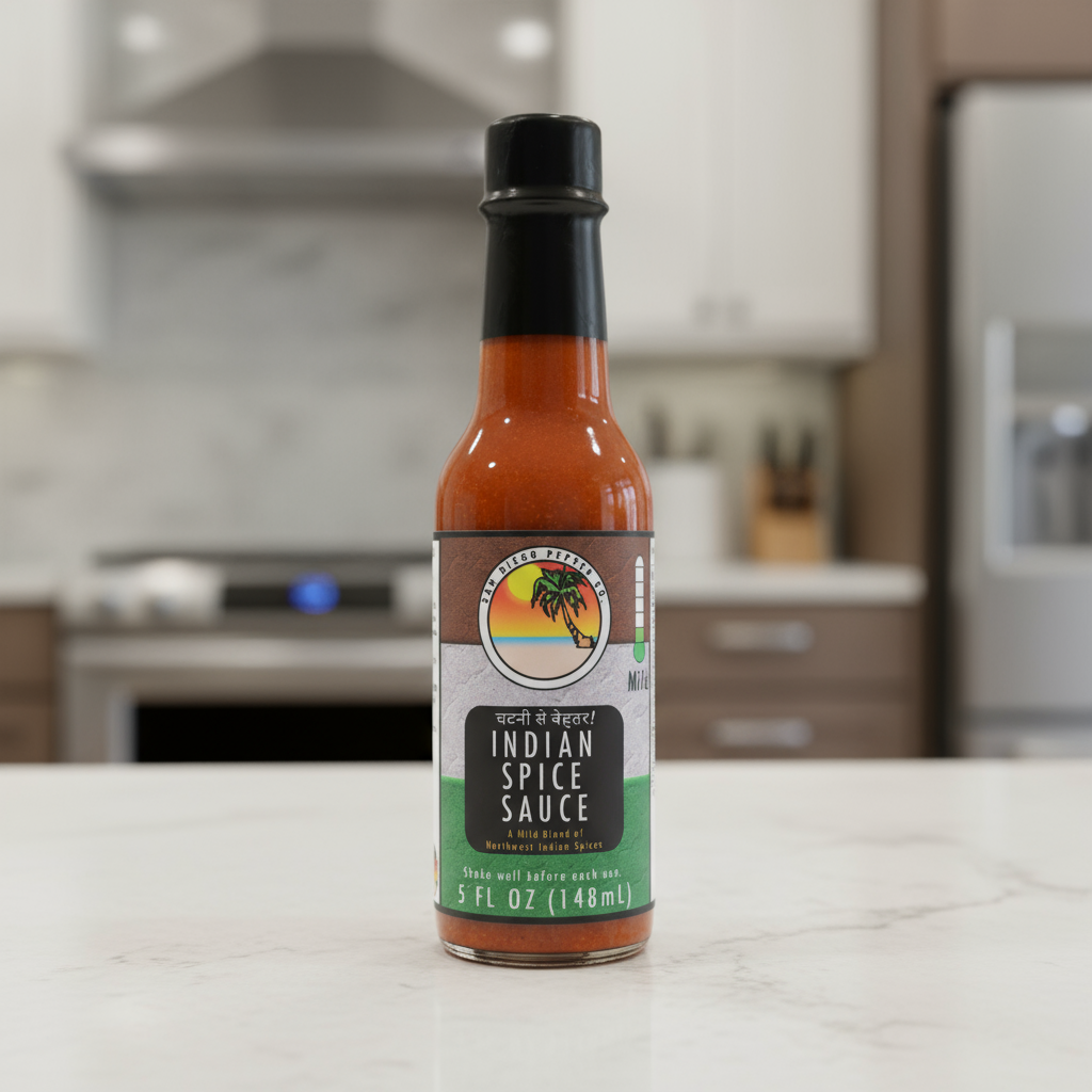 Spice up meals with Indian Spice Hot Sauce — aromatic, bold flavor perfect for curries, grilled meats, tacos & more. Small-batch artisan sauce from San Diego Honey.