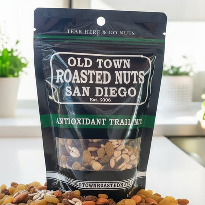 Packaged antioxidant trail mix by Old Town Roasted Nuts San Diego.