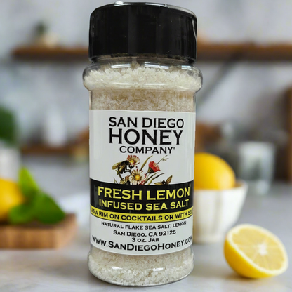 Brighten dishes with Lemon Sea Salt — zesty, citrus-infused gourmet seasoning perfect for fish, chicken, veggies & salads. Small-batch artisan salt from San Diego.
