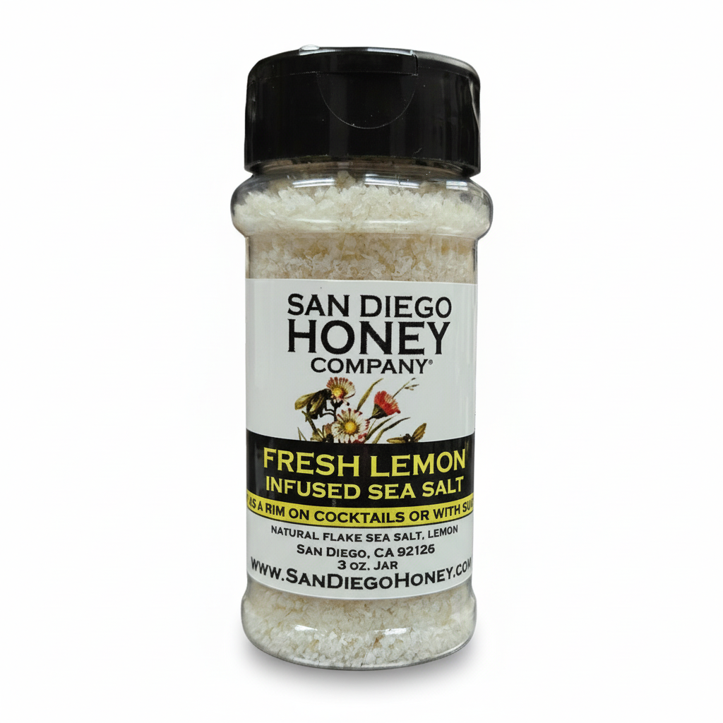 Brighten dishes with Lemon Sea Salt — zesty, citrus-infused gourmet seasoning perfect for fish, chicken, veggies & salads. Small-batch artisan salt from San Diego.