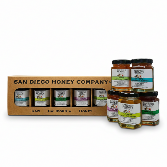 Collection of San Diego Honey Company floral Honey varietals