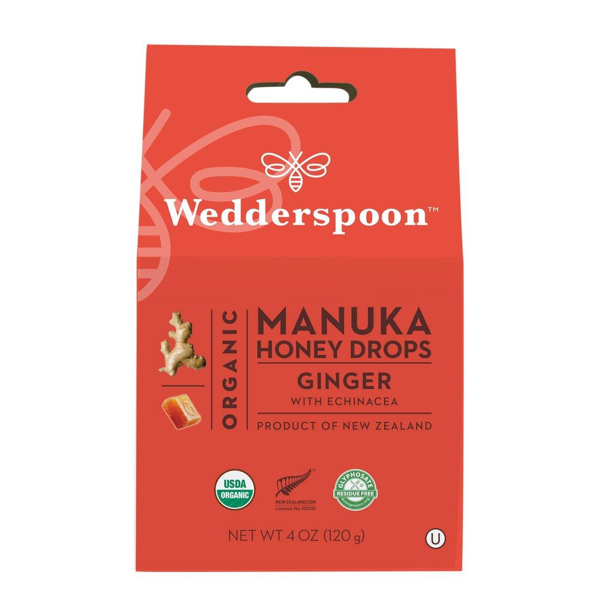 Wedderspoon Organic Manuka Honey Drops - Ginger - San Diego Honey Company®