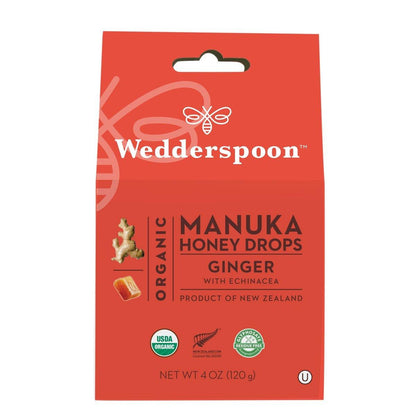 Wedderspoon Organic Manuka Honey Drops - Ginger - San Diego Honey Company®