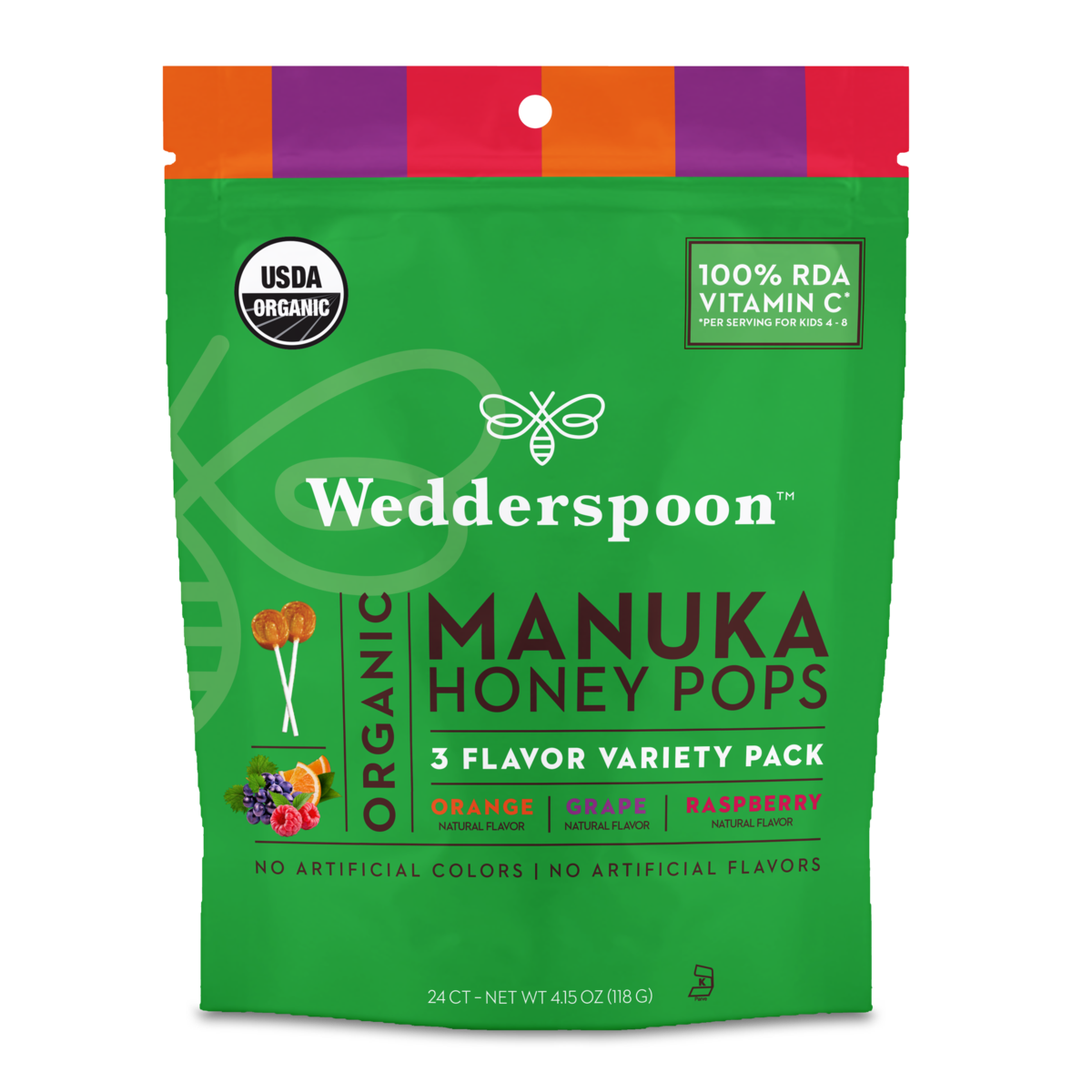 Wedderspoon Organic Manuka Honey Pops - Variety Pack - San Diego Honey Company®