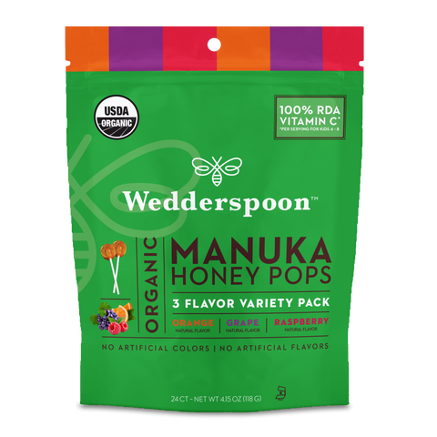 Wedderspoon Organic Manuka Honey Pops - Variety Pack